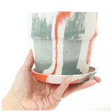 植木鉢 プラスチック お洒落 4号 通販 プランター おしゃれ 植木 鉢 ポット 花鉢 4号鉢 プラスチック製鉢 かわいい 可愛い 軽量 軽い 直径 13.5cm アーバンプランツポット ４号 マーブル