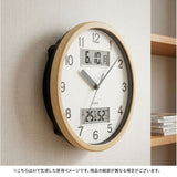 掛け時計 MAG W-807 通販 ノア精密 時計 壁掛け時計 アナログ時計 掛時計 カレンダー時計 デジタル表示 湿度計 温度計 カレンダークロック 木目調 おしゃれ 湿度計付き 非電波 アナログ