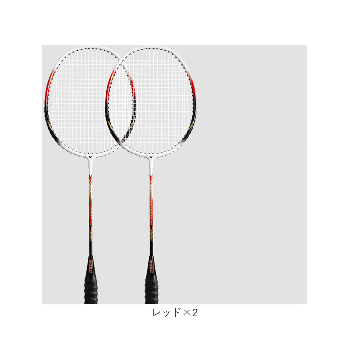 バドミントンラケット 2本セット 通販 バドミントン ラケット バトミントン 初心者 向け 子供 ジュニア 練習用 練習 2本組 セット 丈夫 柔軟性 ガット張上済 ケース付き 小学生 中学生