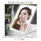 LED ミラー 充電式 通販 化粧鏡 ledライト付 卓上ミラー ライト付き 卓上鏡 鏡 卓上 卓上スタンドミラー ライト付きミラー ライトアップ ライトミラー おしゃれ かわいい 可愛い