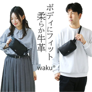 ボディバッグ メンズ ブランド waku ワク 通販 WK-0028 ショルダーバッグ 斜め掛け ななめ掛け ウエストバッグ ウエストポーチ 肩掛け ワンショルダー 本革 牛革 鞄 かばん スクエア型