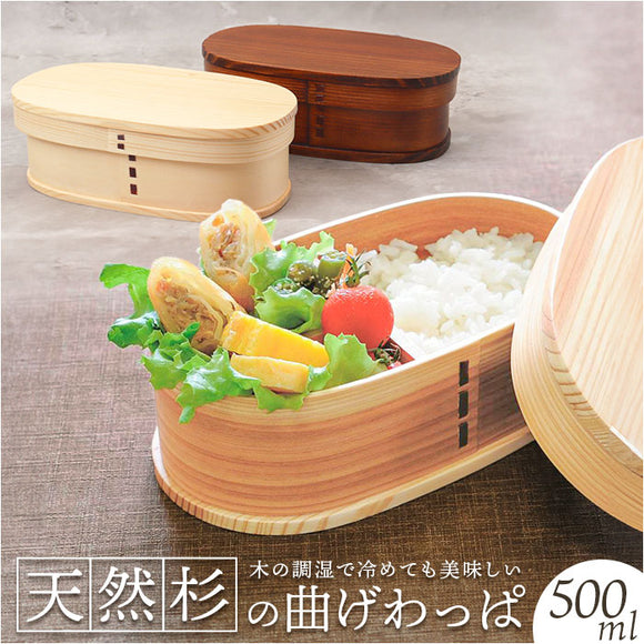 わっぱ弁当箱 500ml 通販 曲げわっぱ弁当箱 まげわっぱ 弁当箱 1段 一段 小さめ お弁当箱 ランチボックス 曲げわっぱ 仕切り付き レディース メンズ 大人 女子 男子 天然木製 木