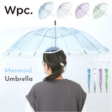 wpc ワールドパーティ ビニール傘 レディ−ス 通販 長傘 雨傘 傘 かさ カサ アンブレラ 透明 クリア カジュアル 親骨55cm 大きい 手開き マーメイド かわいい 可愛い 上品 エレガント