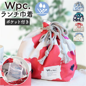 wpc ワールドパーティ ランチ巾着 通販 ランチバッグ ランチバック 巾着 巾着バッグ 巾着バック 北欧 撥水 WPC Wpc. 柄 保冷剤ポケット メッシュポケット ポケット レディース