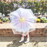 WPC. ワールドパーティ アンブレラ 50cm 通販 雨傘 長傘 ビニール傘 手開き 透明 グラデーション 安心 安全 開閉しやすい フラワーフェアリー 男の子 女の子 ガールズ おしゃれ 可愛い