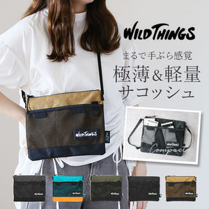 WILD THINGS サコッシュ WT-380-1072 ワイルドシングス 通販 ショルダーバッグ ミニショルダーバッグ ショルダーバック メンズ レディース 小さめ 斜めがけ 大人 シンプル 無地 おしゃれ