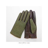 ハリスツイード 手袋 レディース 通販 Harris Tweed グローブ 手ぶくろ タッチパネル対応 スクワラン加工 抗菌 レザー 革 羊革 ラムレザー 女性用 KURODA WV10001L7 ファッション小物