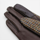 ハリスツイード 手袋 レディース 通販 Harris Tweed グローブ 手ぶくろ タッチパネル対応 スクワラン加工 抗菌 レザー 革 羊革 ラムレザー 女性用 KURODA WV10001L7 ファッション小物