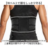 wetech ウィテック 腰サポーター 通販 腰用サポーター 腰ベルト 腰 サポーター ベルト 腰用ベルト Wベルト 二重構造 腰用 コルセット 簡単調節可能 メッシュ 動きやすい メンズ