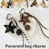 バッグチャーム パラコード 通販 キーホルダー バッグ チャーム バッグアクセサリー キーリング 韓国チャーム ストラップ レディース バッグにつける アクセサリー カラビナ ハート 星