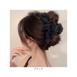 バンスクリップ 大きめ しっかり 通販 ヘアクリップ ヘアークリップ ヘアアクセサリー 髪飾り 髪留め まとめ髪 シフォン フリル ハーフアップ シンプル 無地 おしゃれ 上品 きれいめ