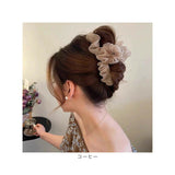 バンスクリップ 大きめ しっかり 通販 ヘアクリップ ヘアークリップ ヘアアクセサリー 髪飾り 髪留め まとめ髪 シフォン フリル ハーフアップ シンプル 無地 おしゃれ 上品 きれいめ