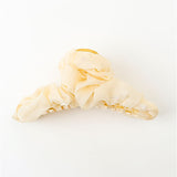 バンスクリップ 大きめ しっかり 通販 ヘアクリップ ヘアークリップ ヘアアクセサリー 髪飾り 髪留め まとめ髪 シフォン フリル ハーフアップ シンプル 無地 おしゃれ 上品 きれいめ