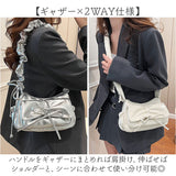 ショルダーバッグ ギャザー リボン レディース 通販 ショルダーバック ショルダー 肩掛け ななめ掛け 斜めかけ ななめかけ レディースバッグ レディースバック バッグ バック カバン