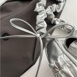 ショルダーバッグ ギャザー リボン レディース 通販 ショルダーバック ショルダー 肩掛け ななめ掛け 斜めかけ ななめかけ レディースバッグ レディースバック バッグ バック カバン