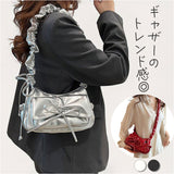 ショルダーバッグ ギャザー リボン レディース 通販 ショルダーバック ショルダー 肩掛け ななめ掛け 斜めかけ ななめかけ レディースバッグ レディースバック バッグ バック カバン