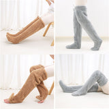 防寒グッズ 足 通販 足が出せるロングカバー ルームソックス もこもこ レッグウォーマー もこもこ靴下 あったかグッズ レッグウェア 暖かい 寒さ対策 冬 温かい 防寒 靴下 くつした
