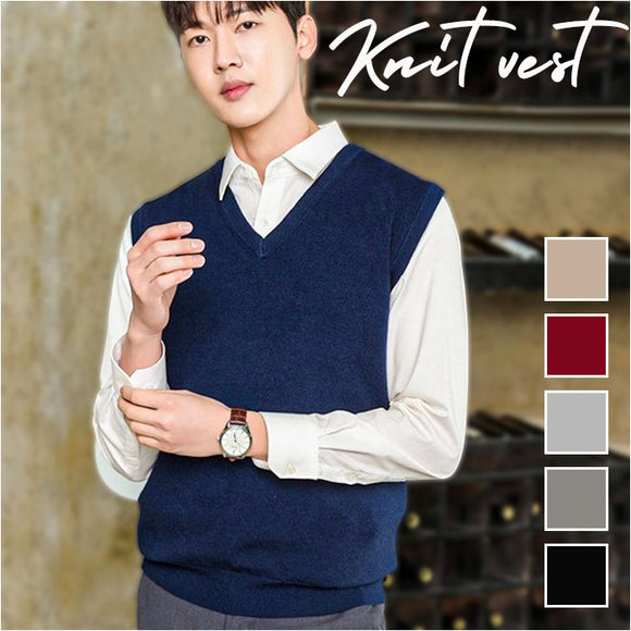 ニット ベスト メンズ Vネック 通販 ニットベスト チョッキ ウールベスト レイヤード 重ね着 ウール ポリエステル 春 秋 ノースリーブ 暖かい あたたかい あったか 無地 ナチュラル