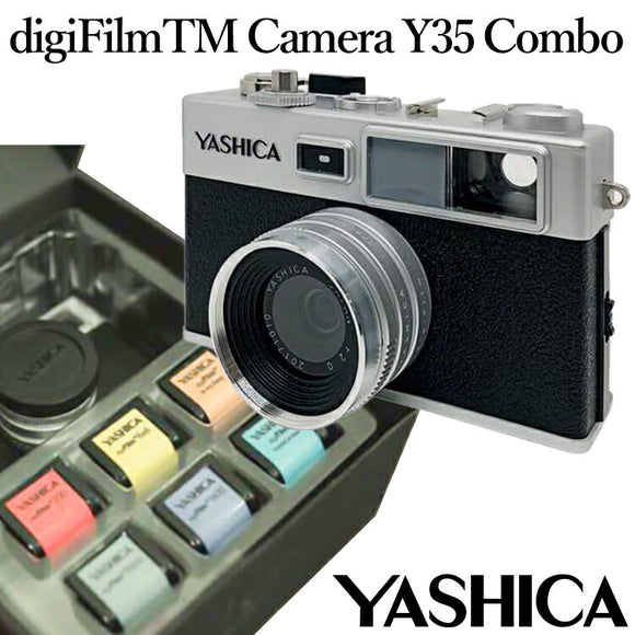 デジタルカメラ ヤシカ 通販 デジフィルムカメラ YASHICA digiFilm CAMERA Y35 Combo デジフィルム 6種 全種付き レトロ 昭和 おしゃれ かわいい ヴィンテージ感 1400万画素 電池式