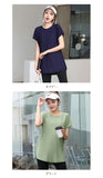 ヨガウェア トップス ロング丈 通販 フィットネスウェア スポーツウェア Tシャツ ロングTシャツ tシャツ 体型カバー 水着の上に着る 長い ロング レディース ランニング ストレッチ