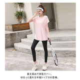 ヨガウェア トップス ロング丈 通販 フィットネスウェア スポーツウェア Tシャツ ロングTシャツ tシャツ 体型カバー 水着の上に着る 長い ロング レディース ランニング ストレッチ
