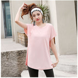 ヨガウェア トップス ロング丈 通販 フィットネスウェア スポーツウェア Tシャツ ロングTシャツ tシャツ 体型カバー 水着の上に着る 長い ロング レディース ランニング ストレッチ