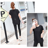 ヨガウェア トップス ロング丈 通販 フィットネスウェア スポーツウェア Tシャツ ロングTシャツ tシャツ 体型カバー 水着の上に着る 長い ロング レディース ランニング ストレッチ