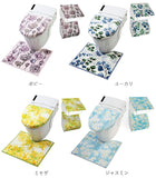 トイレマットセット 3点セット 通販 おしゃれ トイレカバーセット 花柄 フラワー フタカバー 蓋カバー ペーパーホルダー 洗える 洗濯可 丸洗い トイレタリー かわいい シンプル モダン