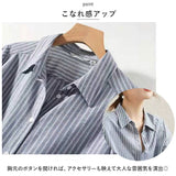 シャツ レディース 七分袖 ブラウス 通販 とろみシャツ とろみブラウス きれいめ 着痩せ ストライプ カジュアル ナチュラル 大人 かわいい オフィス ビジネス OL 春 夏 秋