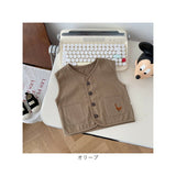 キッズ ベスト ボタン 通販 重ね着 ノースリーブ 子ども服 子供服 キッズ服 女の子 女子 男の子 男子 ポケット 刺繍 春 秋 男女兼用 ユニセックス 男児 女児 子供 子ども こども ガールズ