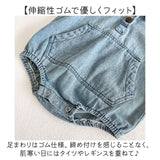 ロンパース 半袖 ベビー コットン 通販 半袖ロンパース カバーオール ベビー服 シャツ風 デニムシャツ風 デニム お部屋着 子供服 子ども服 新生児 赤ちゃん 男の子 女の子 綿 襟 出産祝い