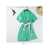 バスローブ 半袖 マイクロファイバー 通販 ナイトウェア ルームウェア 部屋着 ガウン 吸水タオル 吸水 速乾 風呂上り お風呂上り やわらかい 柔らかい 湯上り 着 ふわふわ フワフワ