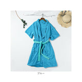 バスローブ 半袖 マイクロファイバー 通販 ナイトウェア ルームウェア 部屋着 ガウン 吸水タオル 吸水 速乾 風呂上り お風呂上り やわらかい 柔らかい 湯上り 着 ふわふわ フワフワ