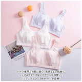 ジュニア ブラジャー スポーツ 通販 3枚セット 3枚 ジュニアブラ ジュニアブラジャー ブラ ファーストブラ スポーツブラジャー ブラトップ ノンワイヤー ハーフトップ コットン ガールズ