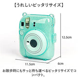 チェキケース インスタントカメラチェキ用 instax mini12 通販 クリアケース ケース チェキカバー カメラケース 保護ケースカバー 保護カバー カメラカバー ポケット付き フィルム収納