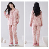パジャマ レディース 綿100% 長袖 通販 ルームウェア 部屋着 上下セット 寝巻き 寝間着 寝巻 ねまき 長ズボン 上下 セット 前開き ウエストゴム パットつき パッド付き かわいい おしゃれ