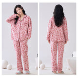 パジャマ レディース 綿100% 長袖 通販 ルームウェア 部屋着 上下セット 寝巻き 寝間着 寝巻 ねまき 長ズボン 上下 セット 前開き ウエストゴム パットつき パッド付き かわいい おしゃれ