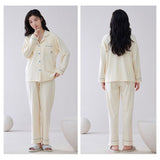 パジャマ レディース 綿100% 長袖 通販 ルームウェア 部屋着 上下セット 寝巻き 寝間着 寝巻 ねまき 長ズボン 上下 セット 前開き ウエストゴム パットつき パッド付き かわいい おしゃれ