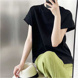 Tシャツ レディース 通販 カットソー tシャツ プルオーバー ブラウス フレンチスリーブ ノースリーブ ラウンドネック 無地 ゆったり 体型カバー きれいめ 上品 カジュアル フレンチ