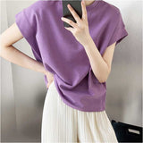 Tシャツ レディース 通販 カットソー tシャツ プルオーバー ブラウス フレンチスリーブ ノースリーブ ラウンドネック 無地 ゆったり 体型カバー きれいめ 上品 カジュアル フレンチ