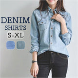 デニムシャツ レディース 通販 長袖 トップス ウエスタン シャツ ダンガリーシャツ デニム オシャレ おしゃれ 可愛い かわいい 無地 長そで きれいめ カジュアル レディースシャツ 着回し