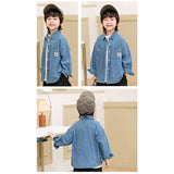 キッズ デニムシャツ 男の子 通販 子供服 長袖 デニム 長袖シャツ 女の子 子ども服 キッズ服 カジュアル トップス シンプル おしゃれ カジュアルシャツ アウター キッズシャツ ゆったり