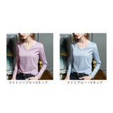 長袖tシャツ レディース シンプル 通販 トップス カットソー プルオーバー インナーウェア ロングＴシャツ Vネック クルーネック 長袖シャツ 長袖 ながそで 無地 重ね着 スタイリッシュ