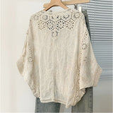 カーディガン ドルマン レディース 通販 クロシェ編み ドルマンスリーブ 7分袖 ドルマンカーディガン レース 透かし編み ゆったり 重ね着 夏 春 夏用 羽織り トップス クロシェ 薄手