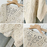 カーディガン ドルマン レディース 通販 クロシェ編み ドルマンスリーブ 7分袖 ドルマンカーディガン レース 透かし編み ゆったり 重ね着 夏 春 夏用 羽織り トップス クロシェ 薄手