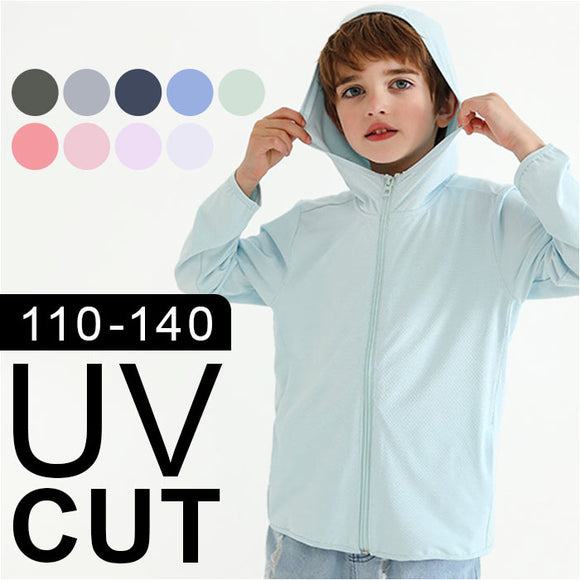 uvカット パーカー キッズ 通販 ラッシュガード ジップアップ ファスナー 長袖 羽織 羽織り 薄手 軽量 uv uv対策 吸水 速乾 ひんやり 接触冷感 親子ペア 子供 子ども こども 日焼け止め