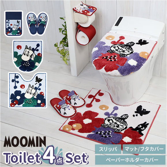 ムーミン トイレ グッズ 通販 トイレカバー セット 北欧 4点セット トイレマット 蓋カバー スリッパ ペーパーホルダー O型 U型 洗浄暖房型 おしゃれ かわいい キャラクター MOOMIN