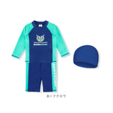 キッズ 水着 セパレート 男の子 通販 スイムウェア スイミングウェア 上下セット ジュニア 子供 子ども こども 長袖 ラッシュガード 海パン スイムパンツ おしゃれ 帽子付き ウエスト紐