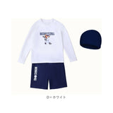 キッズ 水着 セパレート 男の子 通販 スイムウェア スイミングウェア 上下セット ジュニア 子供 子ども こども 長袖 ラッシュガード 海パン スイムパンツ おしゃれ 帽子付き ウエスト紐