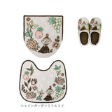 ムーミン トイレ グッズ 通販 トイレカバー セット 北欧 3点セット トイレマット トイレ蓋カバー ふたカバー O型 U型 洗浄暖房型 スリッパ おしゃれ かわいい キャラクター MOOMIN 花柄